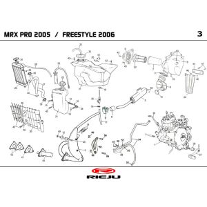 Radiateur-échappement Rieju MRX pro black 2006 2-temps