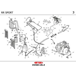 Radiateur-échappement Rieju RR sport black 2002 2-temps