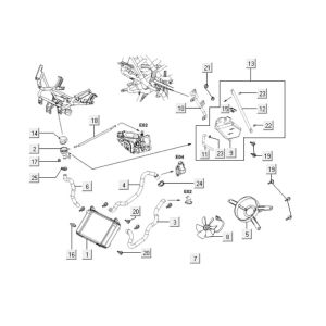 Radiateur - Koelsysteem Kymco Downtown 125i