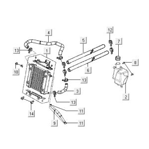 Radiateur Kymco Super9 2t lc o.m noir-jaune mat