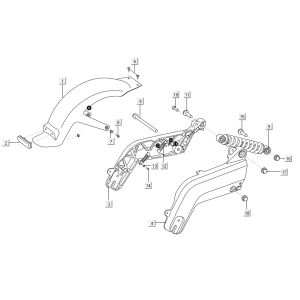 Bras oscillant - amortisseurs arrière Niu M1