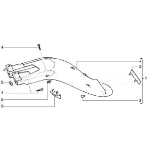 Garde-boue arrière Piaggio Liberty 4 temps jusqu'à 2005