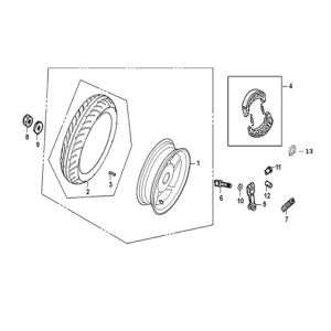 Rear wheel Sym Crox 50 E5