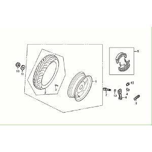 Roue arrière Sym Fiddle All Euro 5