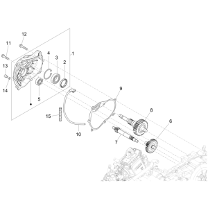 Piaggio Beverly 300 4T 4V HPE ABS E5 2021-2022 (EMEA)-Reductorgroep Piaggio Beverly 300 4T 4V HPE ABS E5