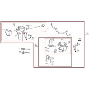 Pièces de frein China R8 bleu foncé