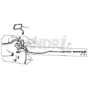 Pièces de frein rétroviseur gauche BTC Grande Retro GT1 crème café