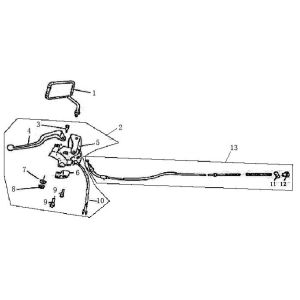 Pièces de frein rétroviseur gauche Turbho RG50 creme