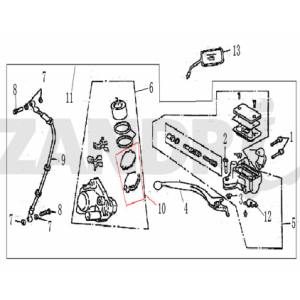 Pièces de frein Rétroviseur droit BTC Grande Retro GT1 blanc noir