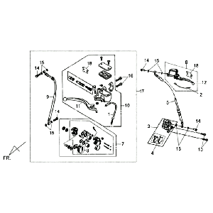 Levier de frein, étrier de frein Sym Symphony SR (BK5560) noir