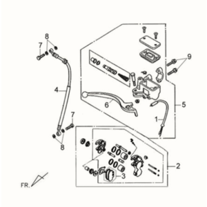 Étrier de frein/poignée Sym Fiddle II 125S