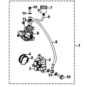 Étrier de frein/poignée de frein Sym Jet 14 125I E4