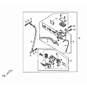 Gare Levier de frein avant Line Sym Allo GT (WH006 S882U) blanc argent