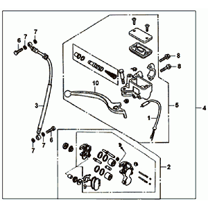 Opérateur de train Levier de frein avant Line du Sym Fiddle II Euro4 (WH-006) White