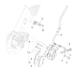 Conduites de frein - Selle de frein Vespa Primavera 125 4T 3V IE ABS