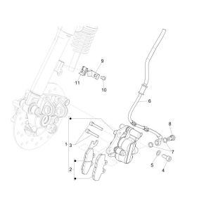 Étrier de frein Vespa Primavera 25 km 4 temps 2 soupapes