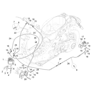 Conduites de frein - Étrier de frein (ABS) Vespa GTS 125 4T E5 ABS 2021 (EMEA)