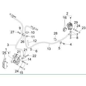 Conduites de frein - Selle de frein Vespa GTV 250 4T 4V IE