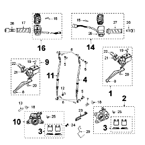 Système de freinage AJP Peugeot Jet Force LC noir