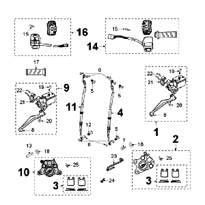 Système de freinage Peugeot Jet Force LC Injection Rouge