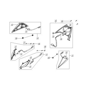 Clignotants - Feu arrière Kymco Nexxon 4 temps gris foncé