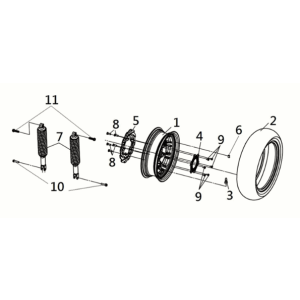 RR. wheel - RR. cushion Sym Joymax Z 125i E5 2022