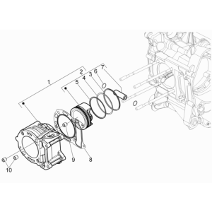 Groupe d'axes de piston de cylindre Piaggio Beverly 125 RST 4T 4V IE E3 2010-2015 (EMEA)