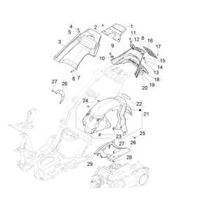 Pare-boue arrière Piaggio NRG Power 50 2 temps LC Euro 4
