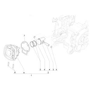 Cylindre - Piston Piaggio NRG Power 50 2 temps LC Euro 4