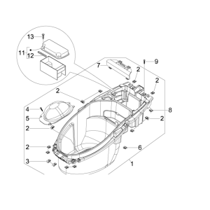Coffre de selle Piaggio NRG Power 50 2 temps LC Euro 4