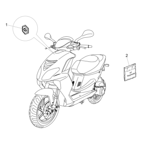 Emblèmes - Autocollants - Logo Piaggio NRG Power 50 2 temps LC Euro 4