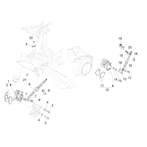 Étrier de frein - Plaquettes de frein - Conduite de frein NRG Power 50 2 temps LC Euro 4