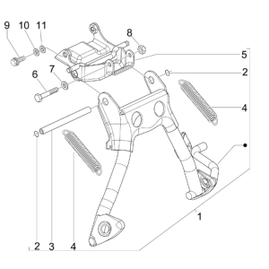 Béquille centrale Piaggio NRG Power 50 2 temps LC Euro 4