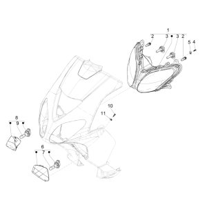 Phare - Clignotants avants Piaggio NRG Power 50 2 temps LC Euro 4