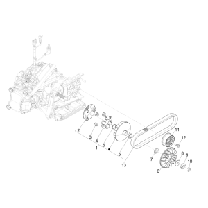 Variateur à courroie trapézoïdale Vespa GTS 300 Super HPE 4V IE ABS Euro 5 2020-2022
