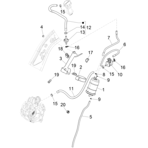 Système anti-percolation Vespa GTS 300 Super HPE 4V IE ABS Euro 5 2020-2022