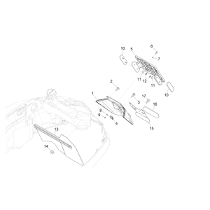 Pare-boue arrière Vespa GTS 300 Super HPE 4V IE ABS Euro 5 2020-2022