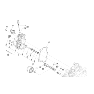 Pompe à eau - Filtre à huile Vespa GTS 300 Super HPE 4V IE ABS Euro 5 2020-2022