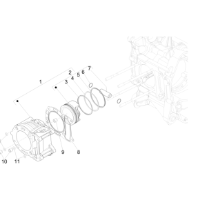 Cylindre - Piston Vespa GTS 300 Super HPE 4V IE ABS Euro 5 2020-2022