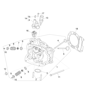 Culasse - Soupapes Vespa GTS 300 Super HPE 4V IE ABS Euro 5 2020-2022
