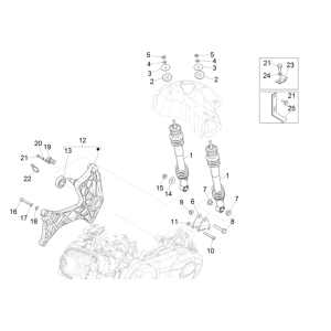 Amortisseur Vespa GTS 300 Super HPE 4V IE ABS Euro 5 2020-2022