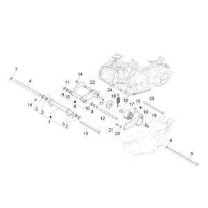 Suspension moteur Vespa GTS 300 Super HPE 4V IE ABS Euro 5 2020-2022