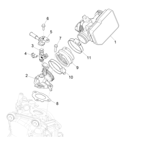 Corps d'accélérateur - Injecteur - Collecteur d'admission Vespa GTS 300 Super HPE 4V IE ABS Euro 5 2020-2022