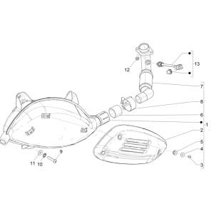 Pot d'échappement Vespa GTS 300 Super HPE 4V IE ABS Euro 5 2020-2022