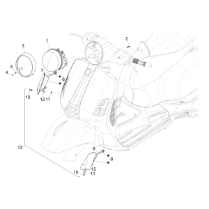 Phare - Clignotants avants Vespa GTS 300 Super HPE 4V IE ABS Euro 5 2020-2022