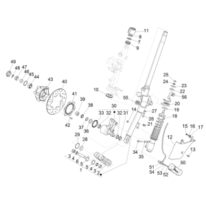 Fourche avant - Vespa GTS 300 Super HPE 4V IE ABS Euro 5 2020-2022