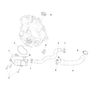 Pompe à eau Vespa GTS 300 Super HPE 4V IE ABS Euro 5 2020-2022