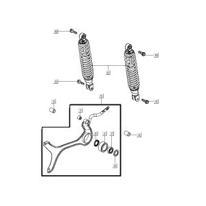 Amortisseur arrière Super 8 Street 4 temps bleu