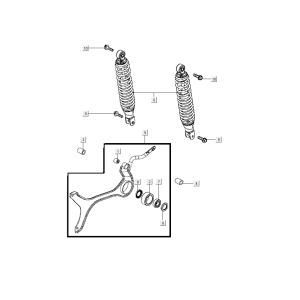 Amortisseur Kymco Super8 Street 50i E4 Gris Mat