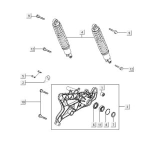 Amortisseurs arrière Kymco Downtown 300i blanc